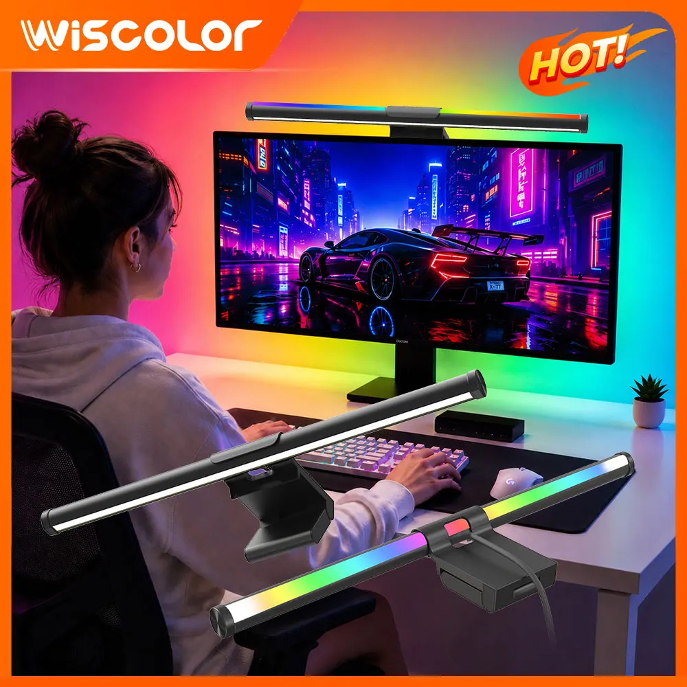 Wifi Lightbar Monitor Light Bar Lamp Screen Setup RGB APP Remote Control Decoration LED Gaming Lights Desk Computer Accessories
