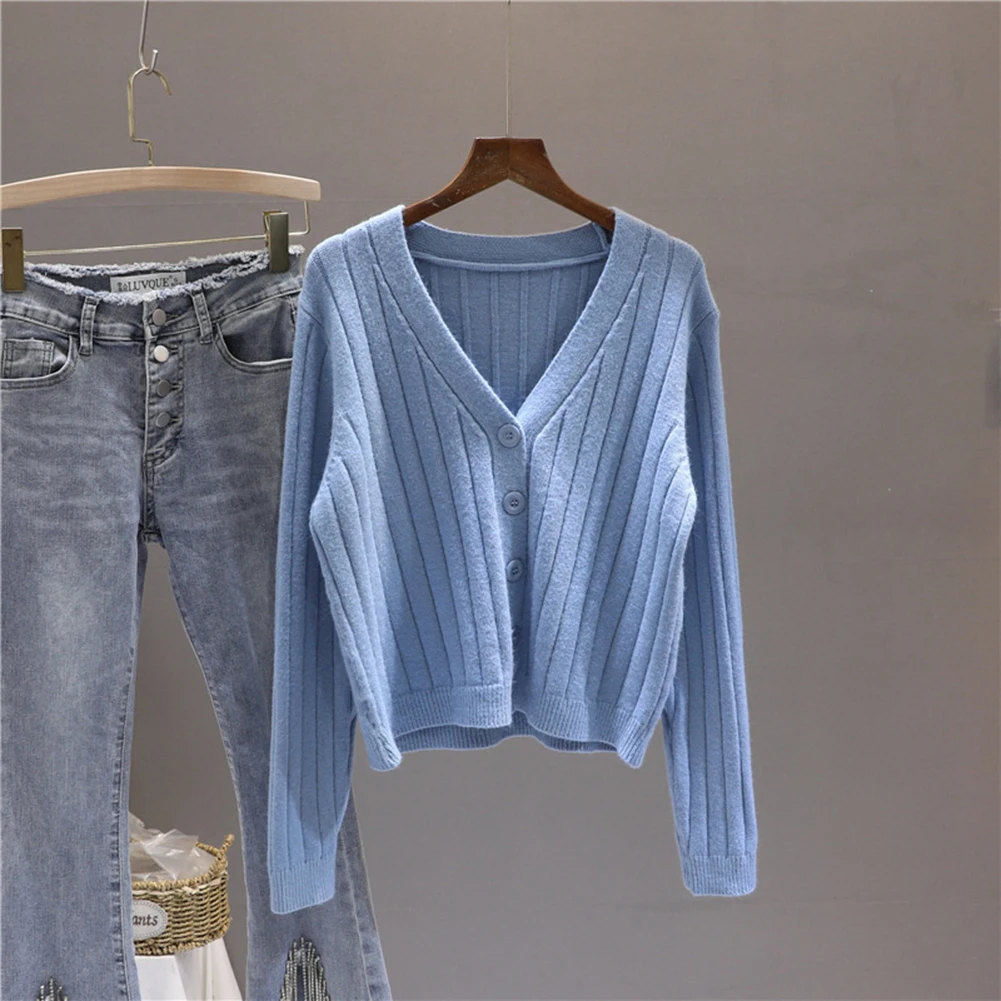 Autumn Wear Spring Fashion Winter V Neck Cardigan Casual V Neck Sweater For Women Winter Tops Long Sleeve Tops