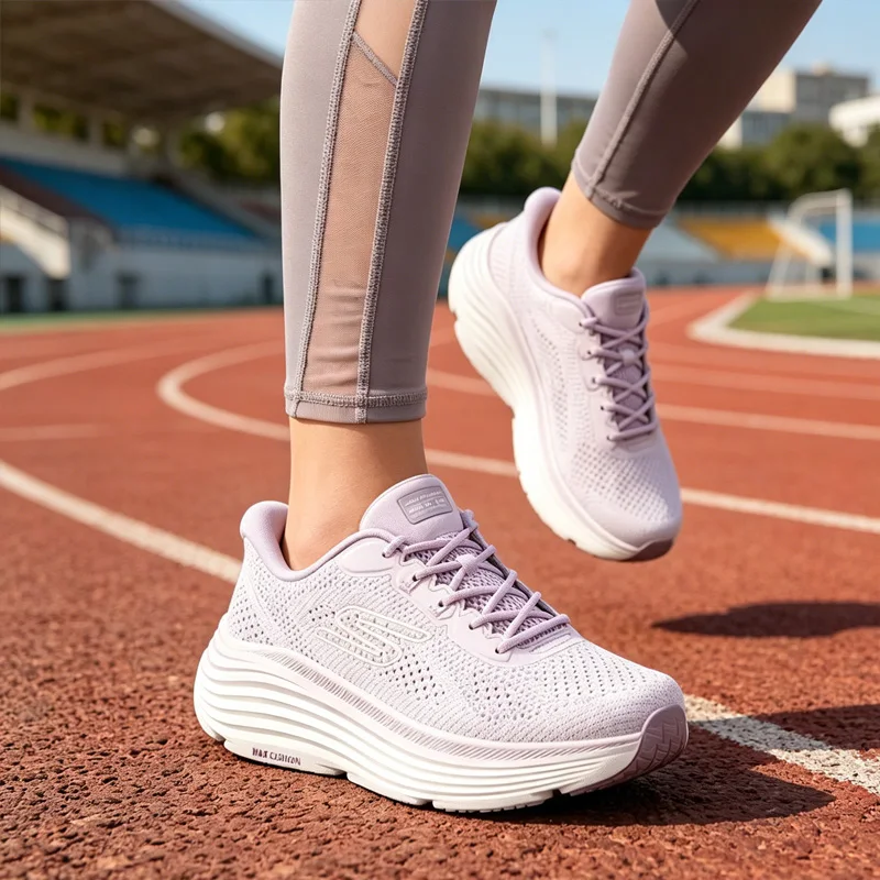 

Skechers Women Running Shoes, Mid Top Comfort Breathable Non-slip Lightweight Sports Sneakers 129478-LAV