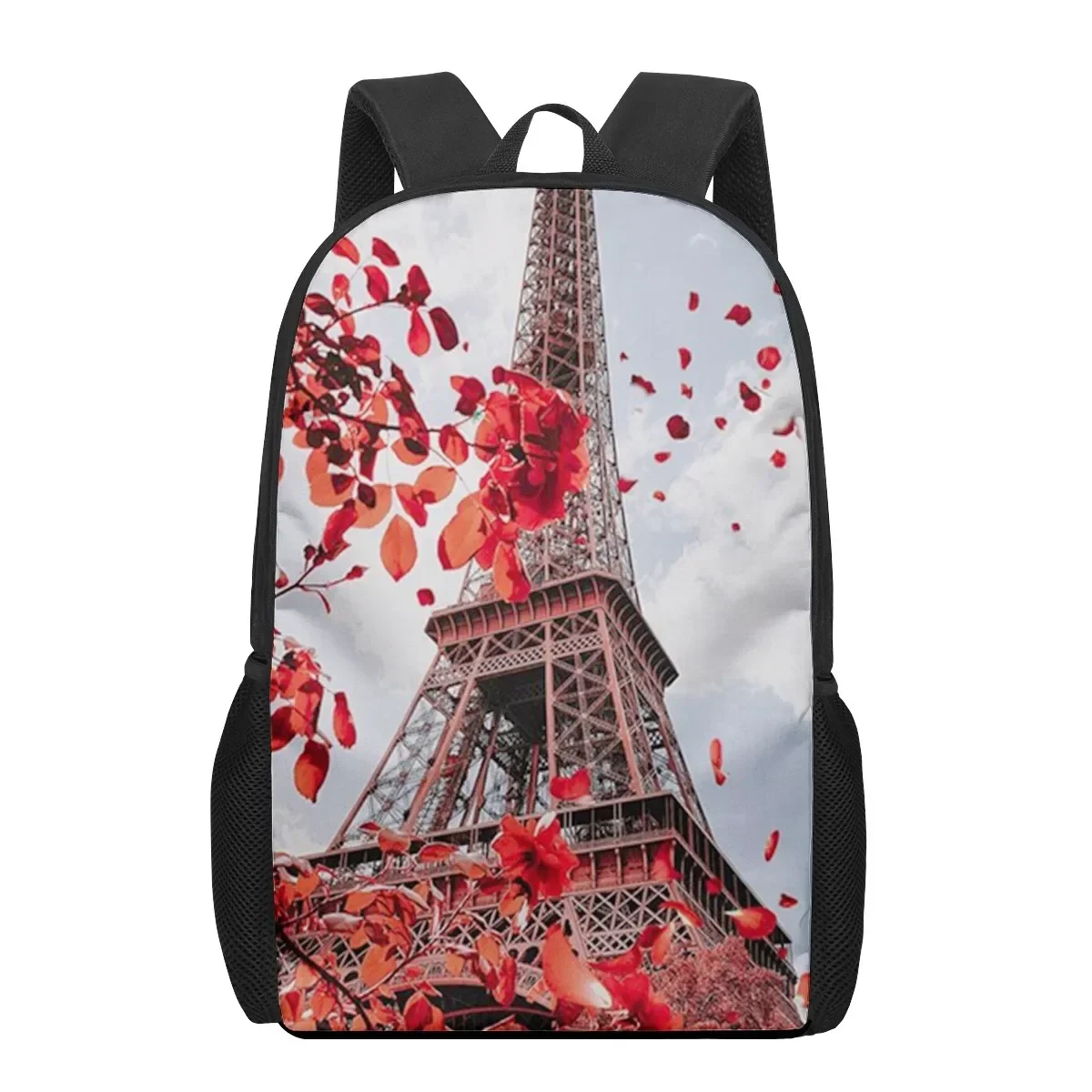 Eiffel Tower 3D Print Book Bags Back To School Bag for Boys Girls Kids Backpack Stylish Elementary Children Backpacks 16 Inches