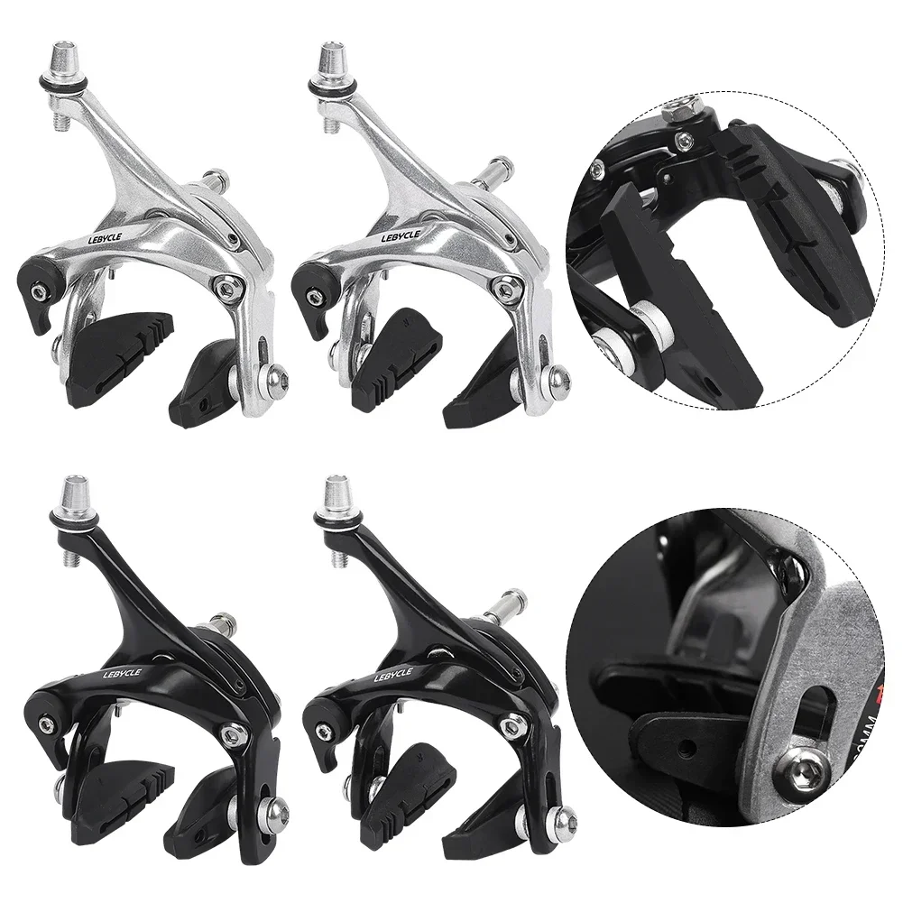 Road Bikes Front/rear Dual Pivot Calipers Bicycle Brake Racing Side Pull Caliper Adjustable Wear-resistant Brakes Blocks