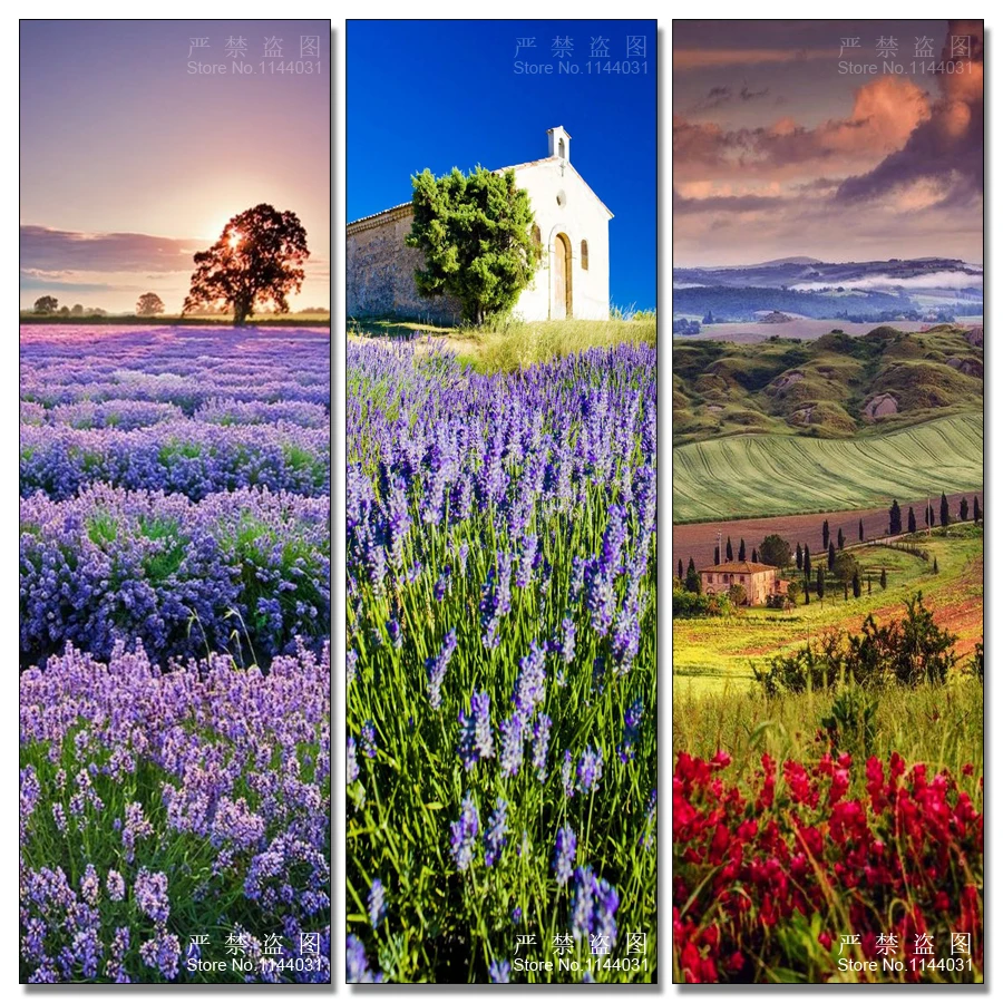 5D Diy Diamond Painting Landscape Full Drill Needlework Cross Stitch Kit Lavender Flower Diamond Embroidery алмазная мозаика