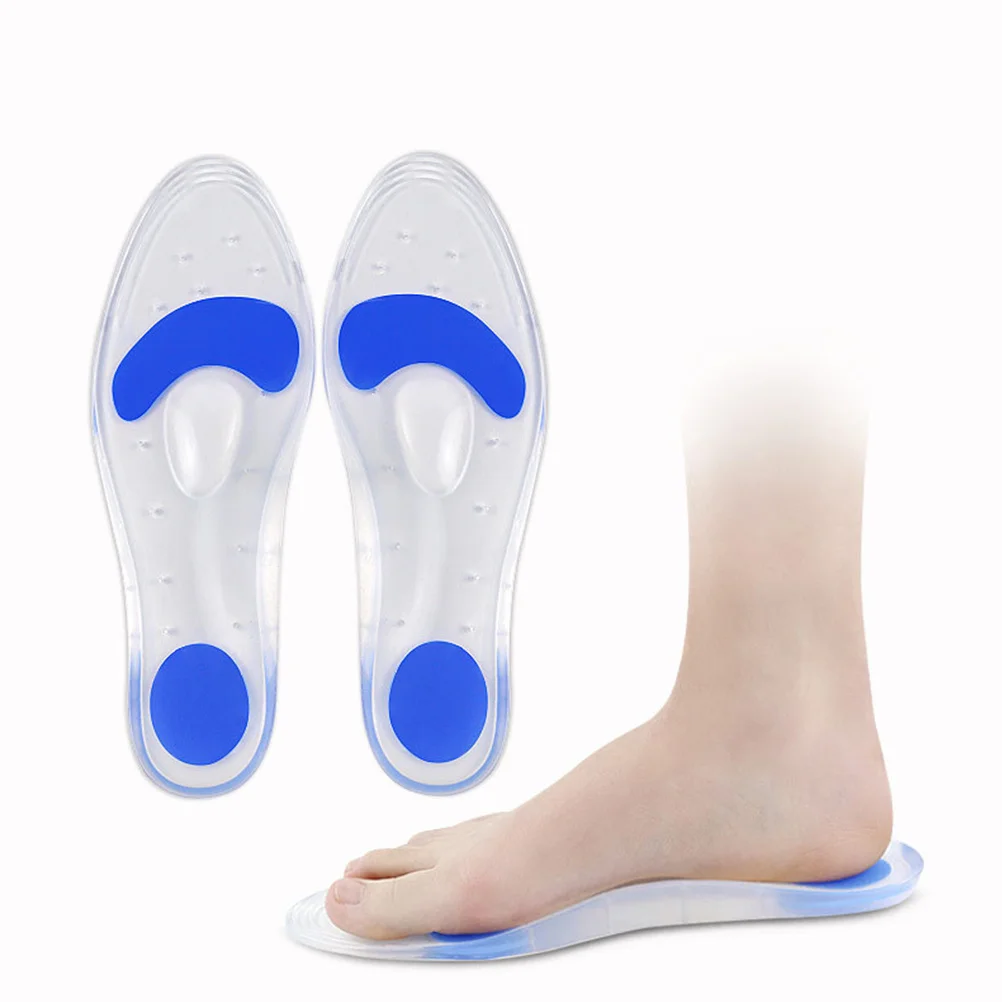 

1Pair Shock Absorbing Silicone Insoles Sports Arch Pads for Foot Care Muscle Fatigue Relief Improved Support Motion Control