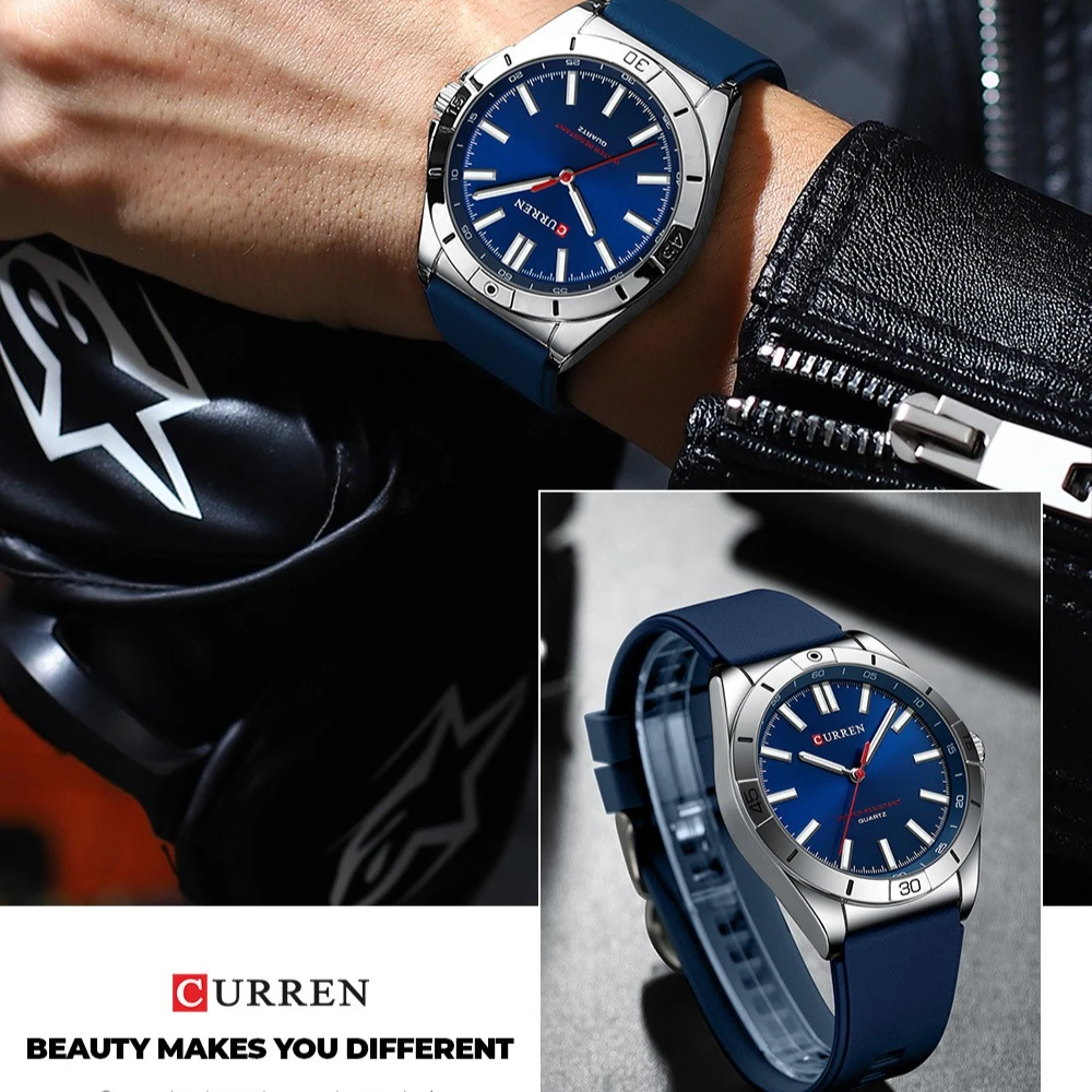 カレン 8449 シリコンクォーツ メンズ腕時計 おしゃれ シンプル 夜光 防水 メンズ腕時計 男性用腕時計