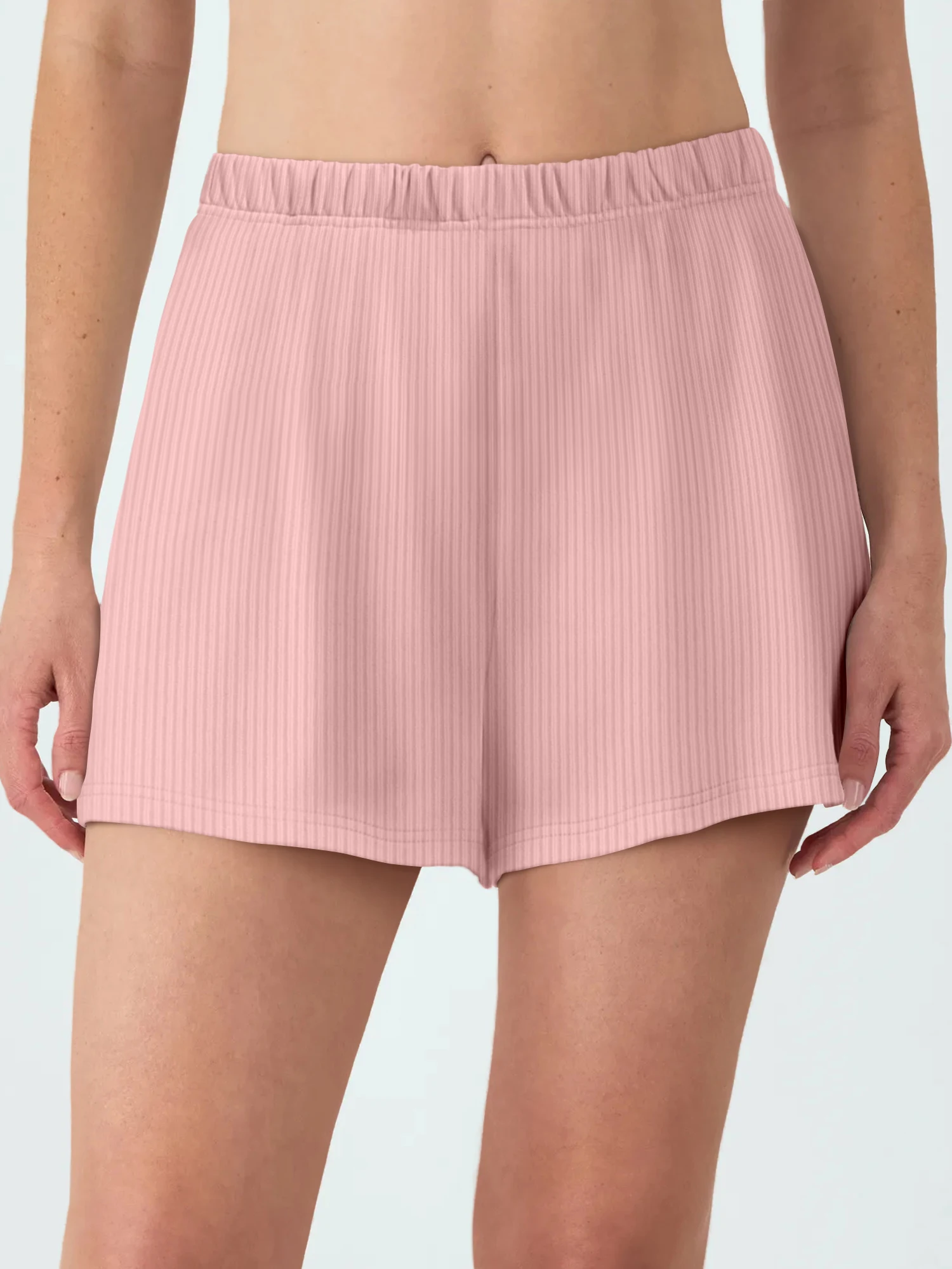 Effen kleur wijde pijpen shorts gedrapeerde hoge taille casual bovenkleding dames zomer dunne hotpants