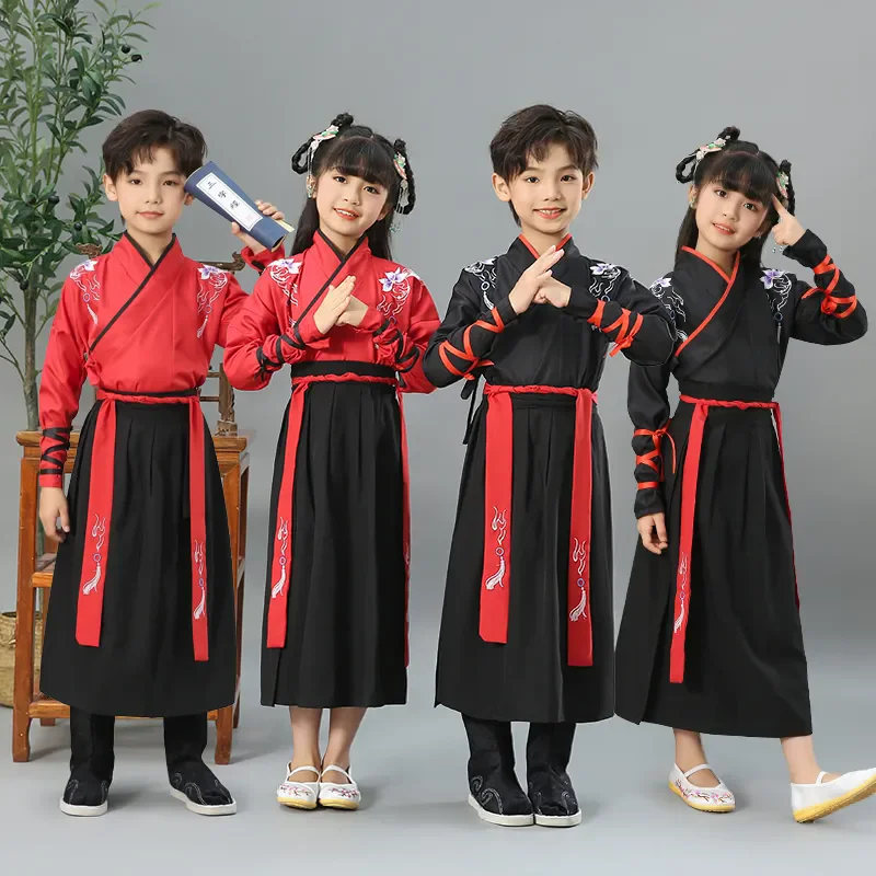 

Kids Set Ancient Chinese Costume Dance Performance Cosplay Chinese Traditional Dress for Girls Show Child Hanfu Dress Clothing