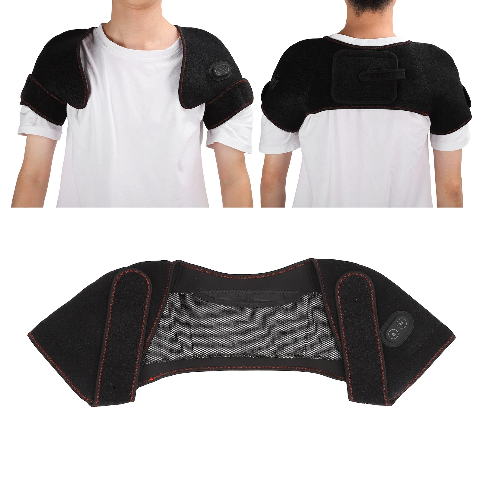 Heating Shoulder Warmer Heating Shoulder Pad Stiffness Relief USB Charging Warm Massage Function Electric Heated Shoulder Wrap