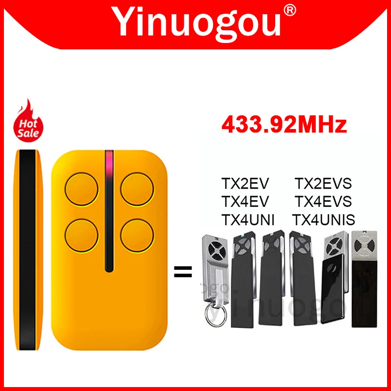 Imagem -01 - Controle Remoto Abridor de Porta de Garagem 433.92mhz Transmissor sem Fio de Controle de Portão Elétrico Tx4uni Tx4unis Tx2ev Tx4ev Tx2evs Tx4evs controle remoto abridor de porta de garagem 43392mhz transmissor sem fio de controle de portao eletrico tx4uni tx4unis tx2ev tx4ev tx2evs tx4evs 01