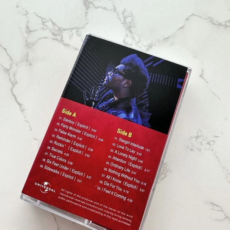 New The Weeknd Music Tape Starboy After Hours Album Cassettes Cosplay Soundtracks Box Car Walkman Recorder Tape Party Music Gift