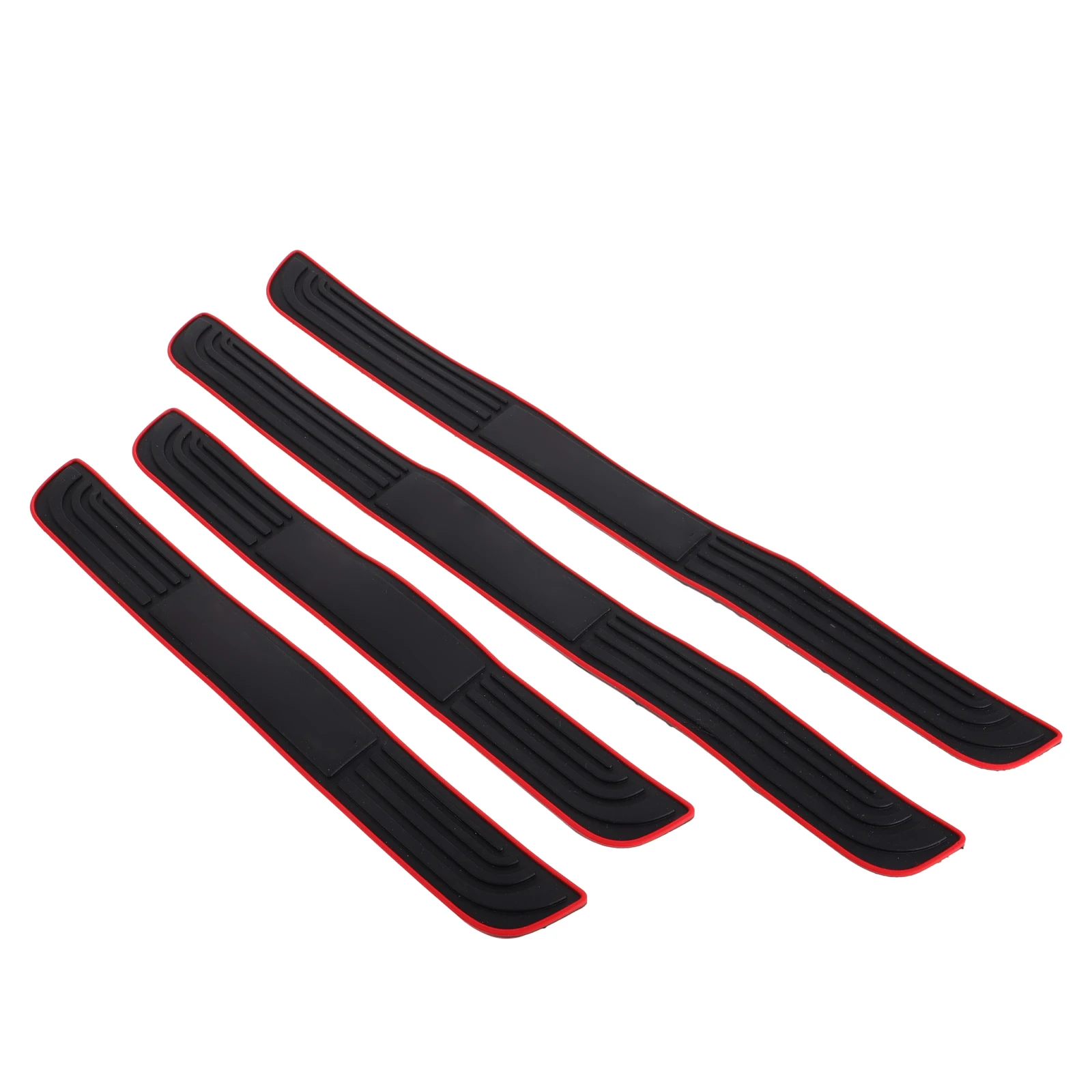 

4pcs Car Door Sill Protector Sturdy Silicone Pvc Soft Rubber Scratch Resistant Easy Install Decorative Stickers Universal Fit