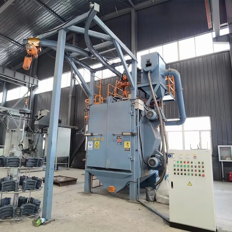 Customized Double Hook Shot Blasting Machine Industrial Dual Hanger Blaster for Automotive Parts Surface Preparation Cleaning