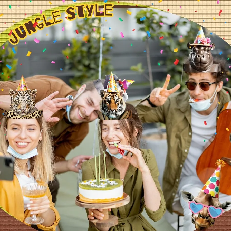 24 قطعة من قبعات الحفلات لعصابات الرأس الورقية للأولاد والبنات لتزيين حفلات أعياد الميلاد - أغطية رأس ممتعة وملونة مثالية f