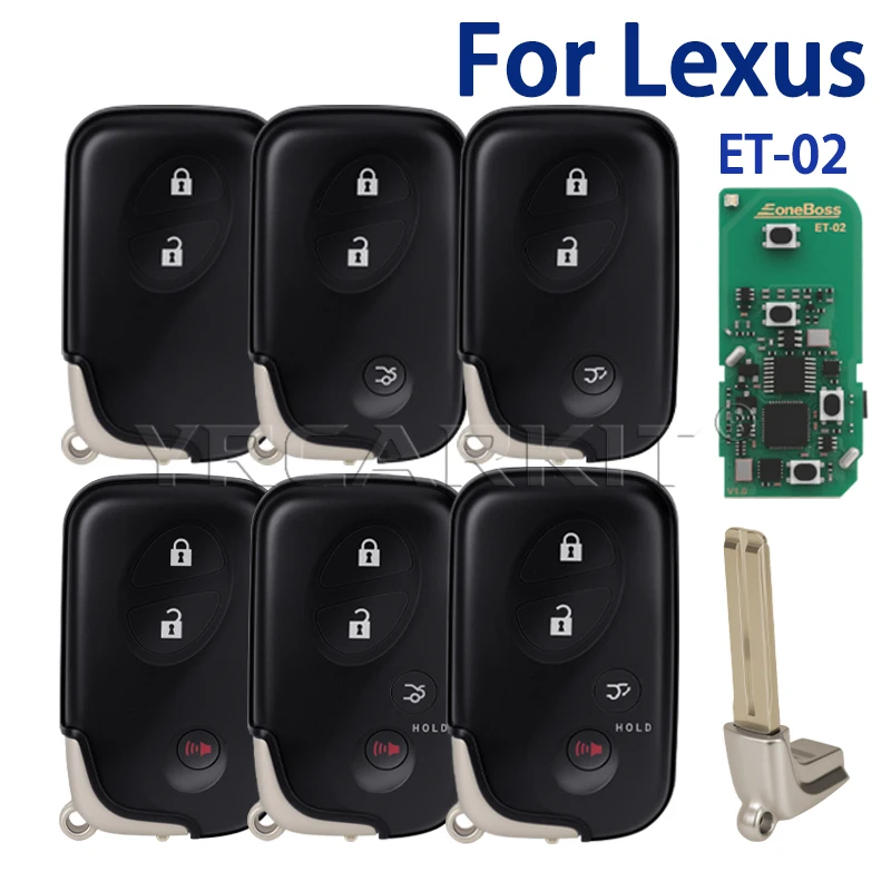 EoneBoss ET‑02 4D 8A 312/434MHz Smart Key For Lexus IS250 IS300C RX270 GX460 ES350 LS460 GS300 Generable Bluetooth Car Key Fob