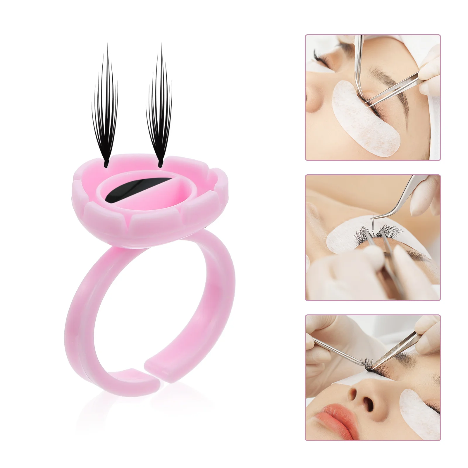 

100Pcs Durable Pigment Holder Ring Cup Eyelash Grafting Tool Practical Accessories Ring Cup Eyelash Makeup Tool