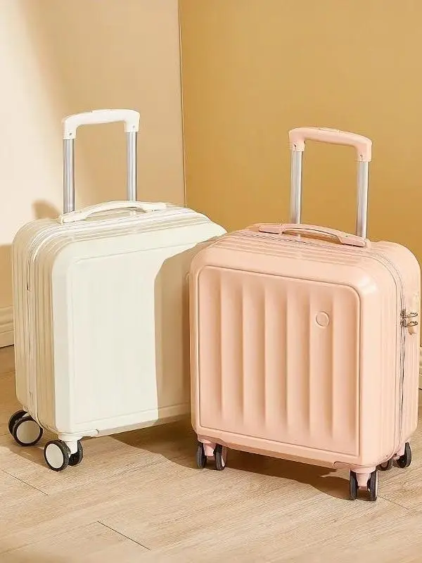 lightweight-carry-on-suitcase-fashionable-women's-travel-bag-with-four-wheel-rotation-single-pull-rod-no-expansion-layer