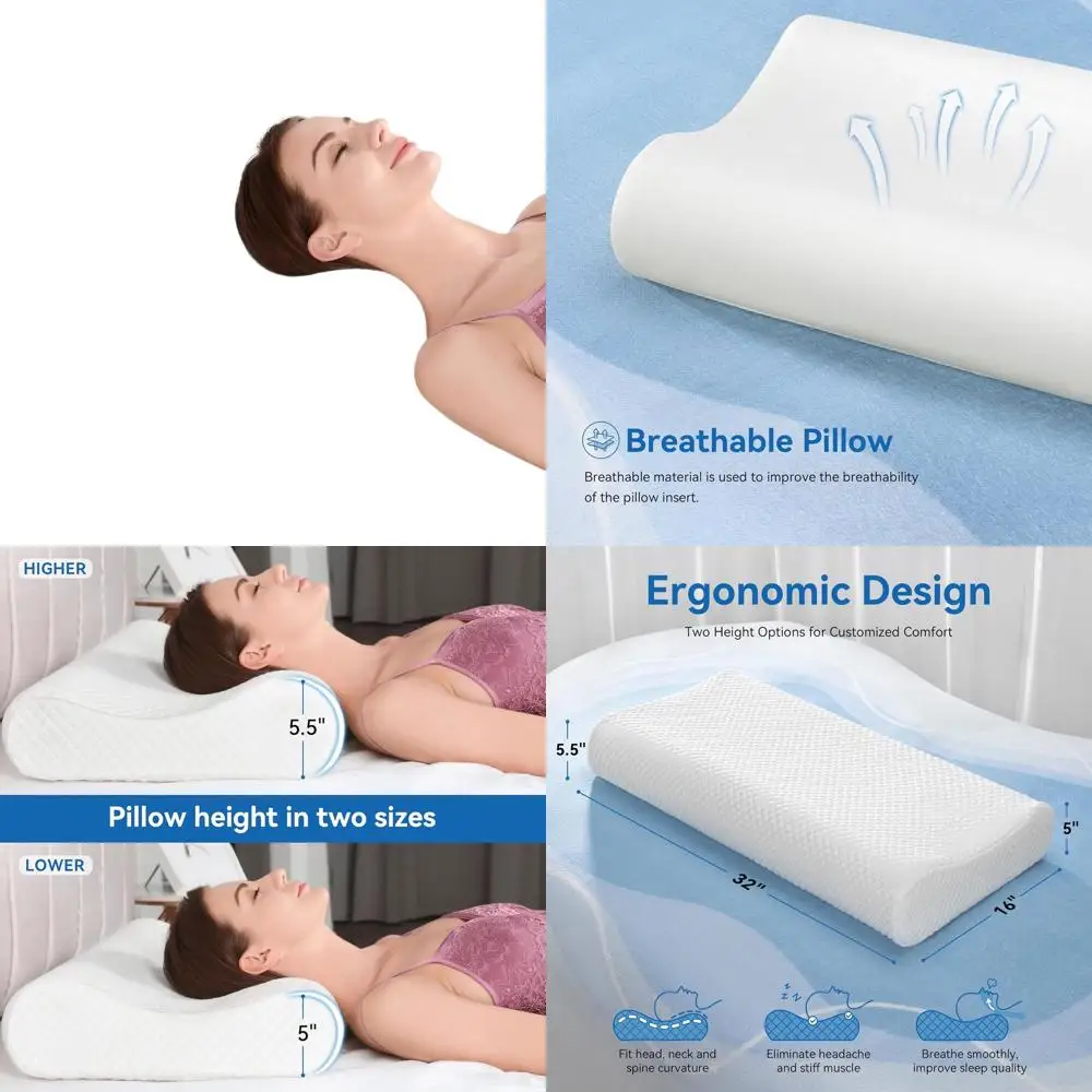 

Подушка из пены с эффектом памяти размера King Size для поддержки шеи и снятия боли при сне на боку, спине и на животе