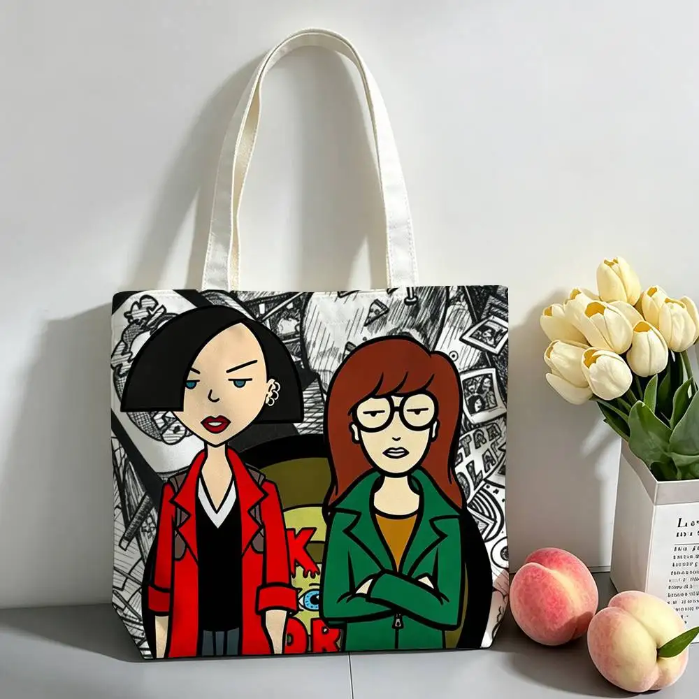 Стильная сумка-шоппер Jane Lane Daria Morgendorffer с принтом, холщовая сумка через плечо, сумка для поездок на работу, сумка для мамы, сумка для покупок