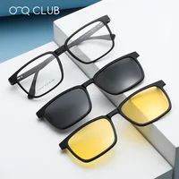 Gafas graduadas magnéticas abatibles con Clip para hombre y mujer, lentes de lectura polarizadas para miopía, visión nocturna, TR90, TJ2191