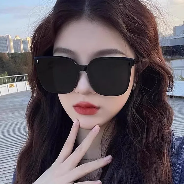 Fashion Korean Personality Ins Trend Black Square Frame UV400 Sunglasses for Unisex Street Sunglass gafas  очки