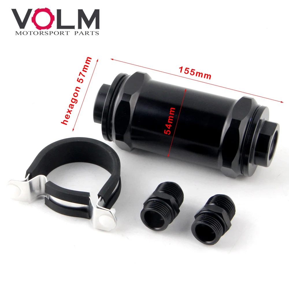 BLACK AN6 8 10 Inline Fuel Filter E85 Ethanol With 100 Micron Stainless steel elementand FF07