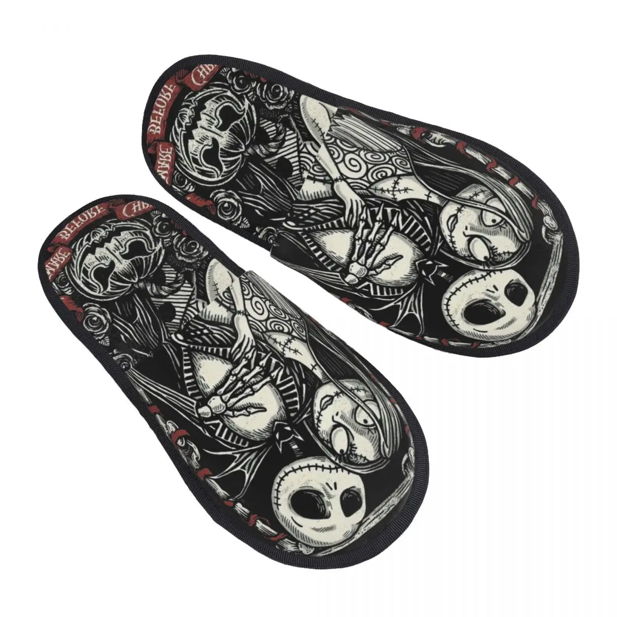 مخصص الكابوس قبل عيد الميلاد جرجر لينة مع النعال رغوة الذاكرة النساء القوطية غرفة نوم أحذية المنزل #1