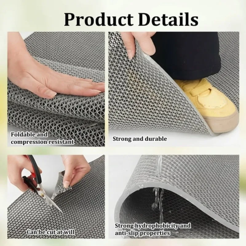 Non Slip Pool Mat Heavy Duty PVC Drainage Pad Pool Drain Mat Waterproof Outdoor Floor Mat for RV Patio Shower Room Garage