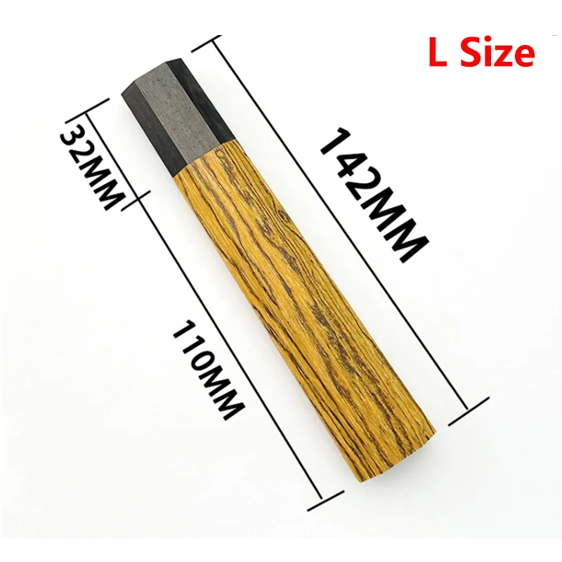 2 Sizes Custom Natural Solid Wood Rivet Structure Japanese Style Octagonal Wooden Knife Handle For Kitchen Fish Chef Cutter Make