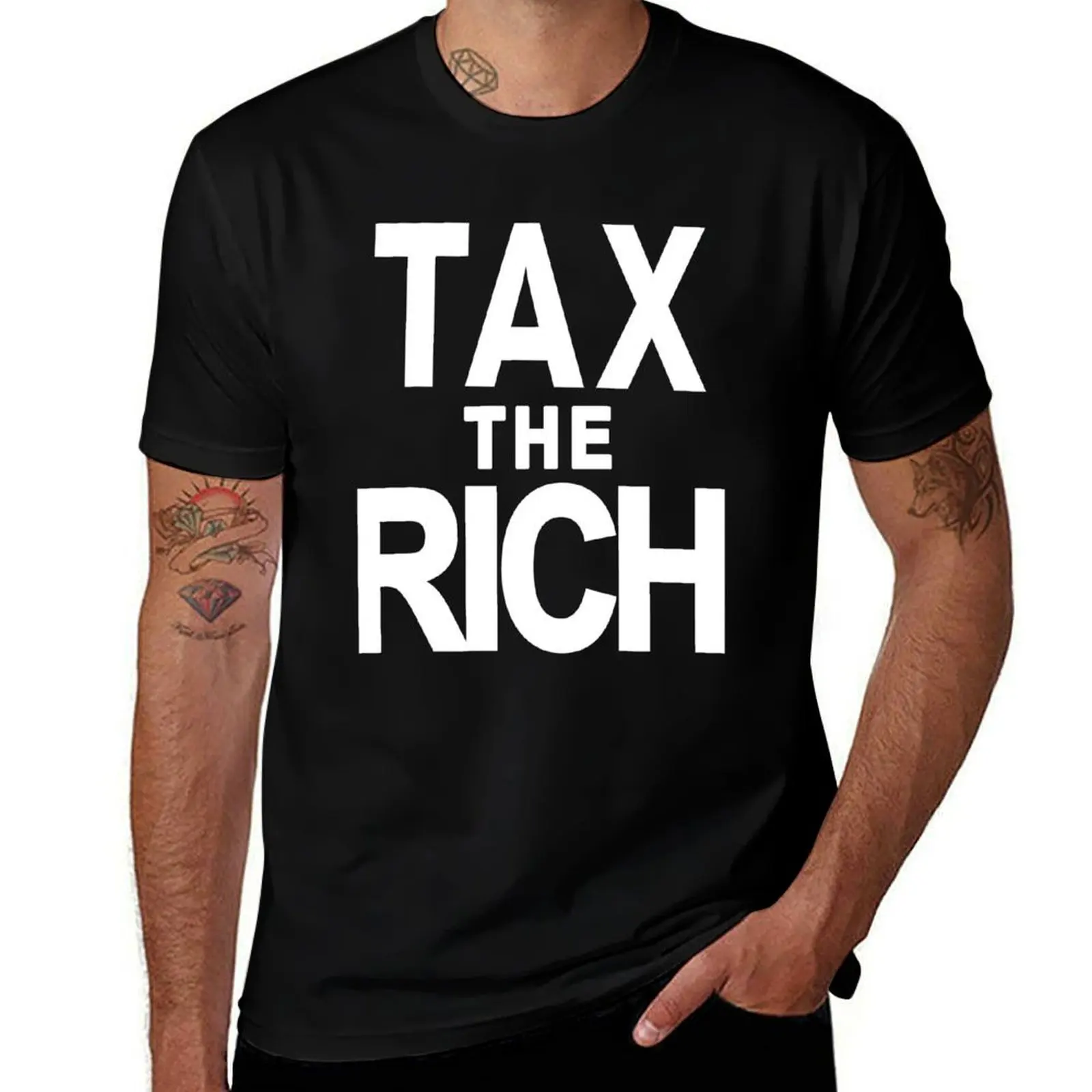

TAX THE RICH Bold Statement T-Shirt animal prinfor boys anime tops men t shirts