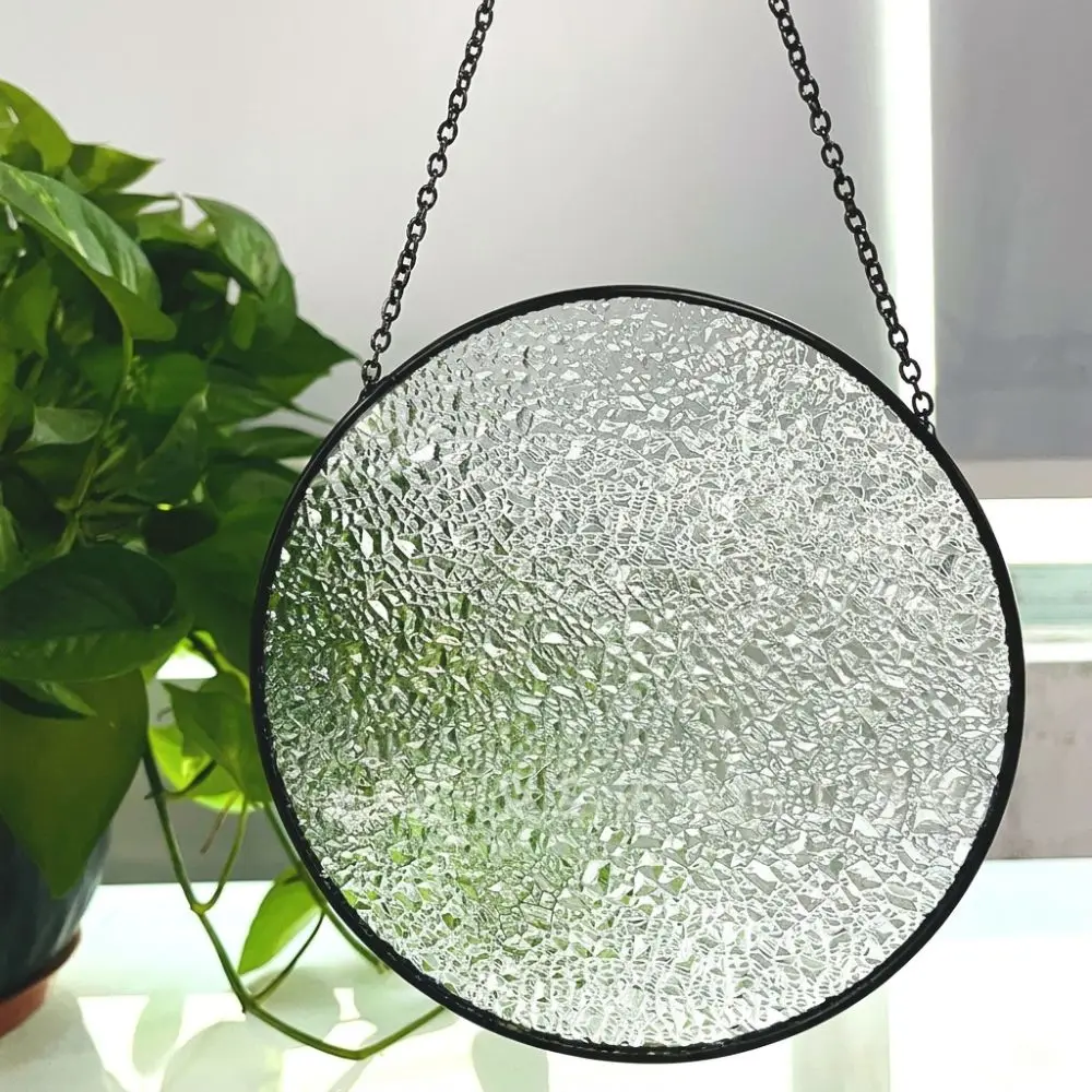 Round Blank Textured Glass Sun Catcher DIY Art Painting Hammered Glass Surface Light-Catching Suncatcher with Hanging Chain - view 5