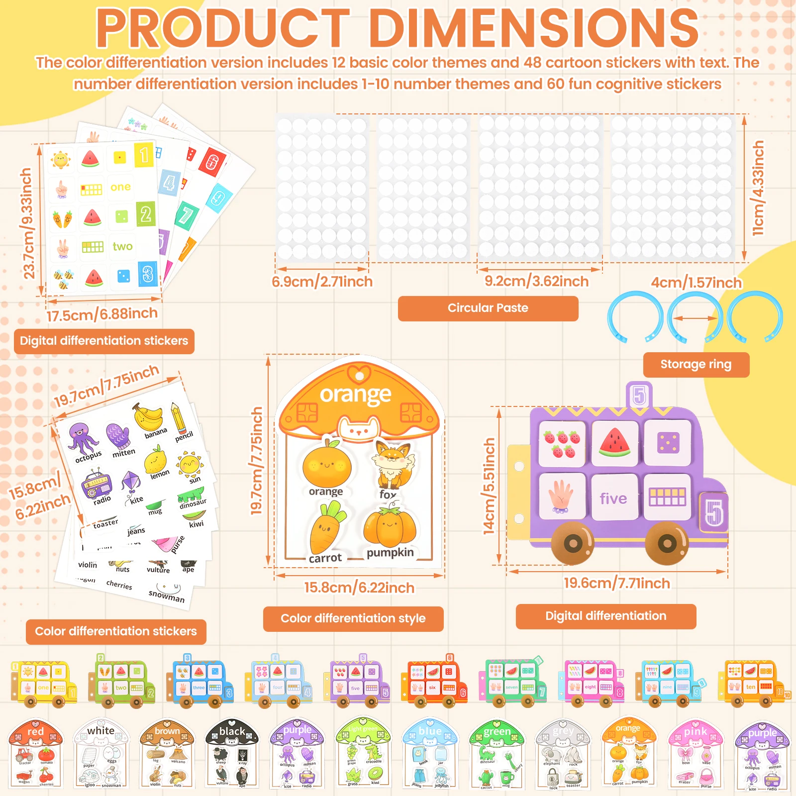 Toddlers Busy Book Safety Color/Number Themed Quiet Book for 3-5 Preschool Educational Sensory Fine Motor Matching Game Gifts view 2