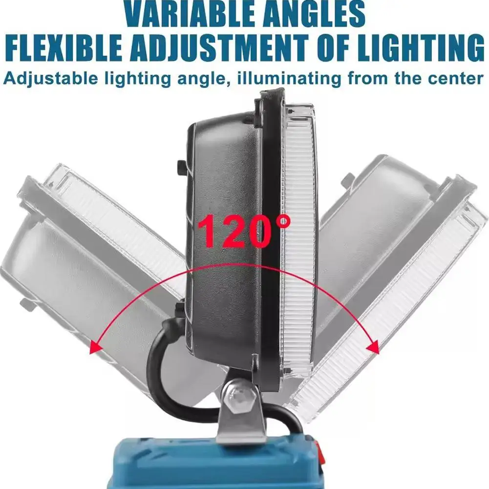 

24-Hour Delivery Work Light 8 Inch Cordless LED Lamp Flashlight For 18V 14V Dual USB Li- Battery Camping Architectural