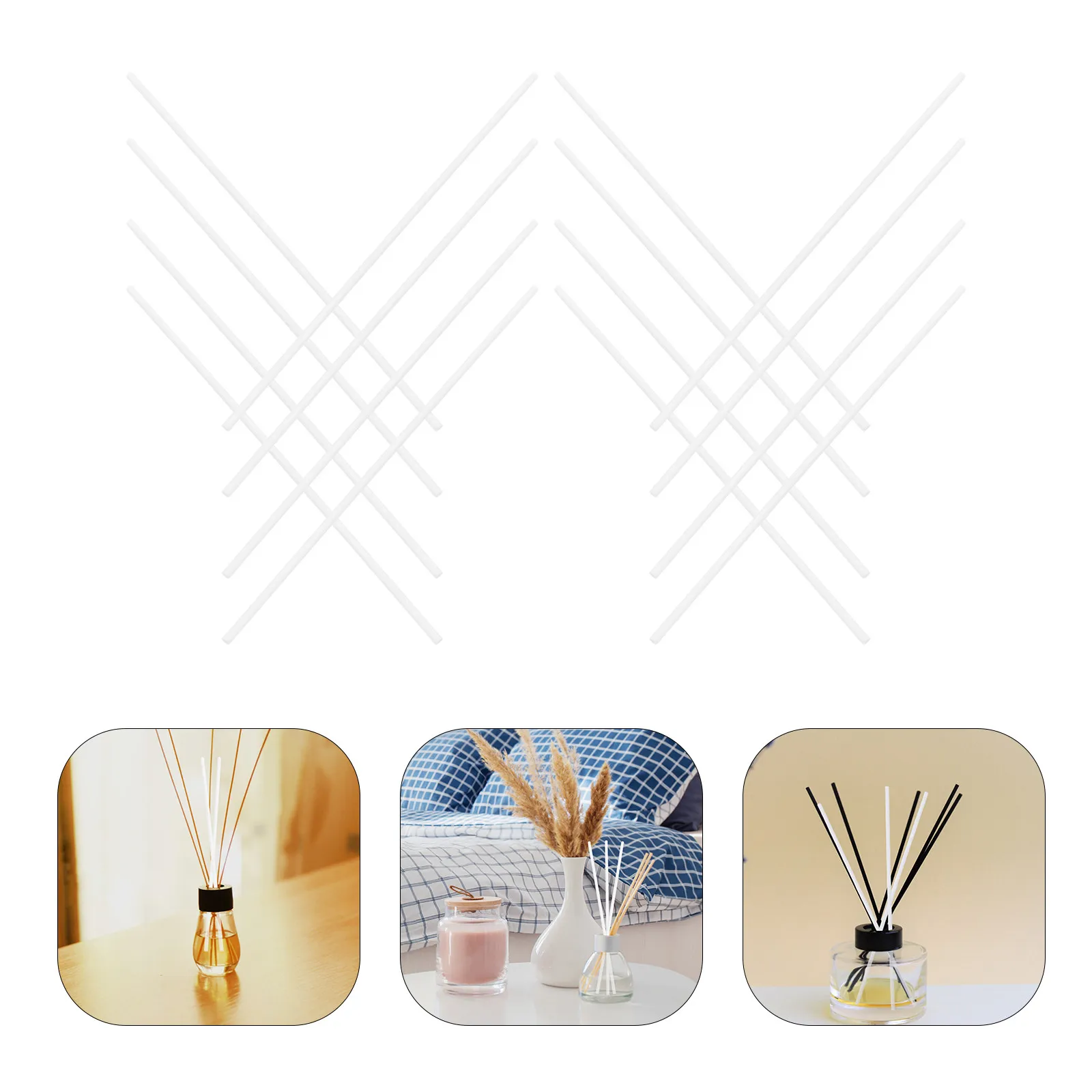 

300Pcs Fiber Reed Diffuser Sticks Essential Oil Aroma Diffuser Replacement Refills for Home Bathroom Office Spa Natural Scented