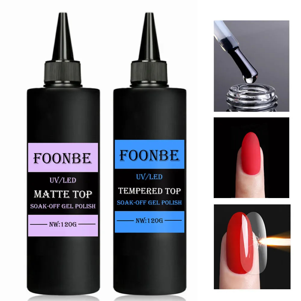 120g Tempered Matte Top Coat Bae Gel Semi-Permanent Varnish UV Soak Off Nail Art Functional Gel