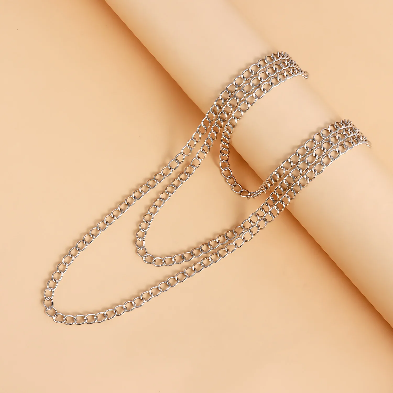 European American Fashion Multi layer Metal Ring Star Jean Chain Personalized Street Style Versatile Waist Chain