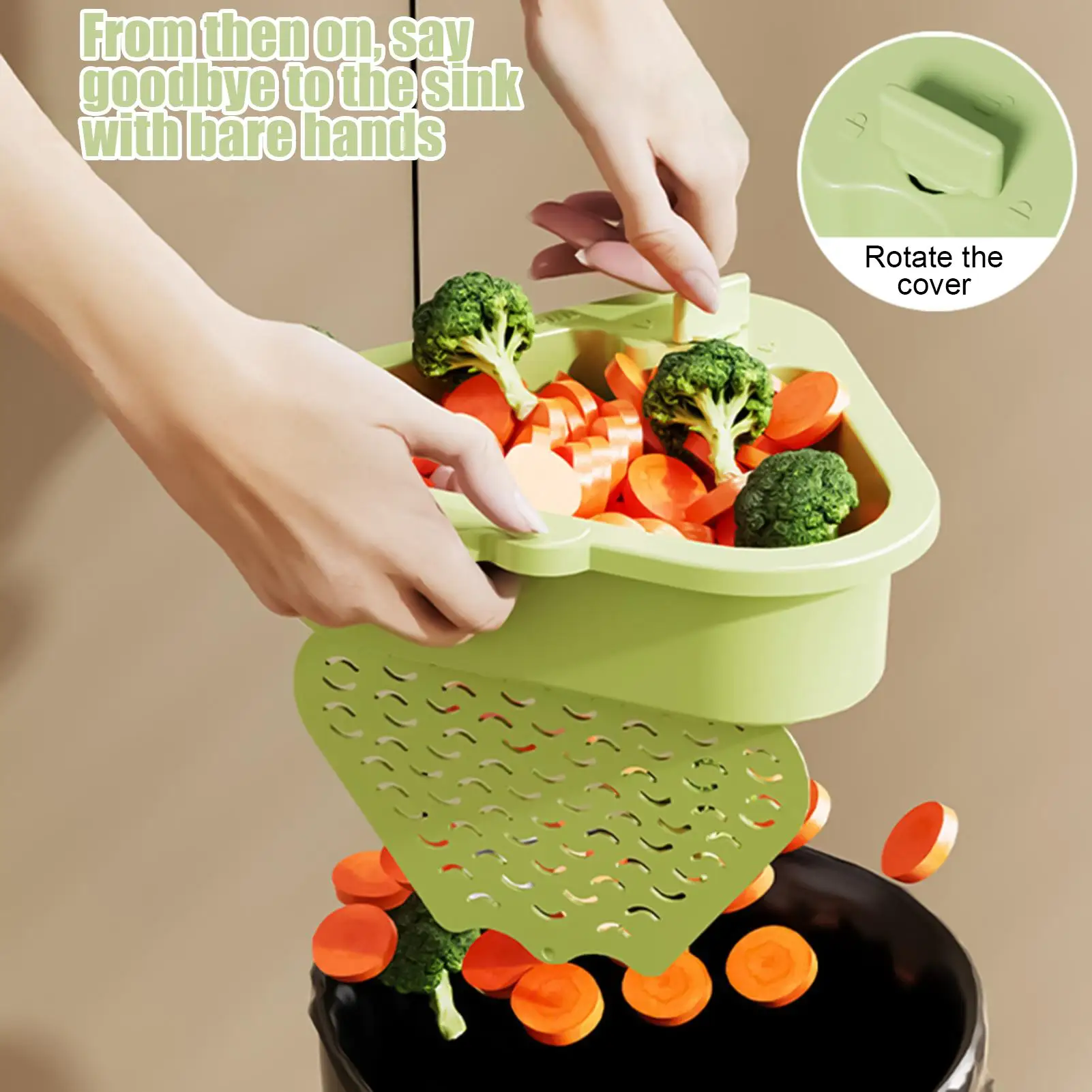 Sink Strainer Basket Anti-Clogging Sink Food Waste Collector Basket Dry-Wet Separation Kitchen Waste Strainer for Restaurant