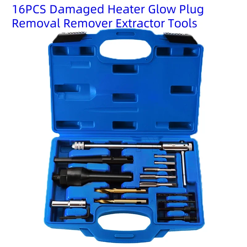 16PCS Damaged Heater Glow Plug Removal Remover Extractor Tools Set 8MM 10MM