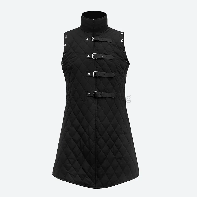 Gambeson Jacket Vest Thick Padded Sleeveless Jacket Coat for Men Armor Cotton Fabrics Dress Medieval Costume