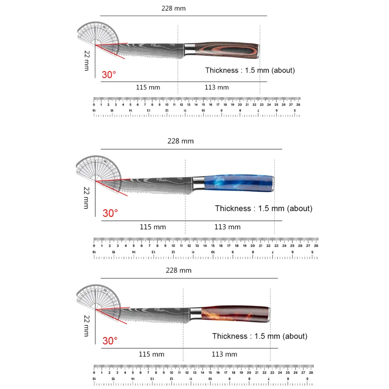 Stainless Steel Steak Knife Cut Meat Fruit Fish Vegetable Slicing Knife Dinner Kitchen Knives Sharp Blade Steak Knives Filleting