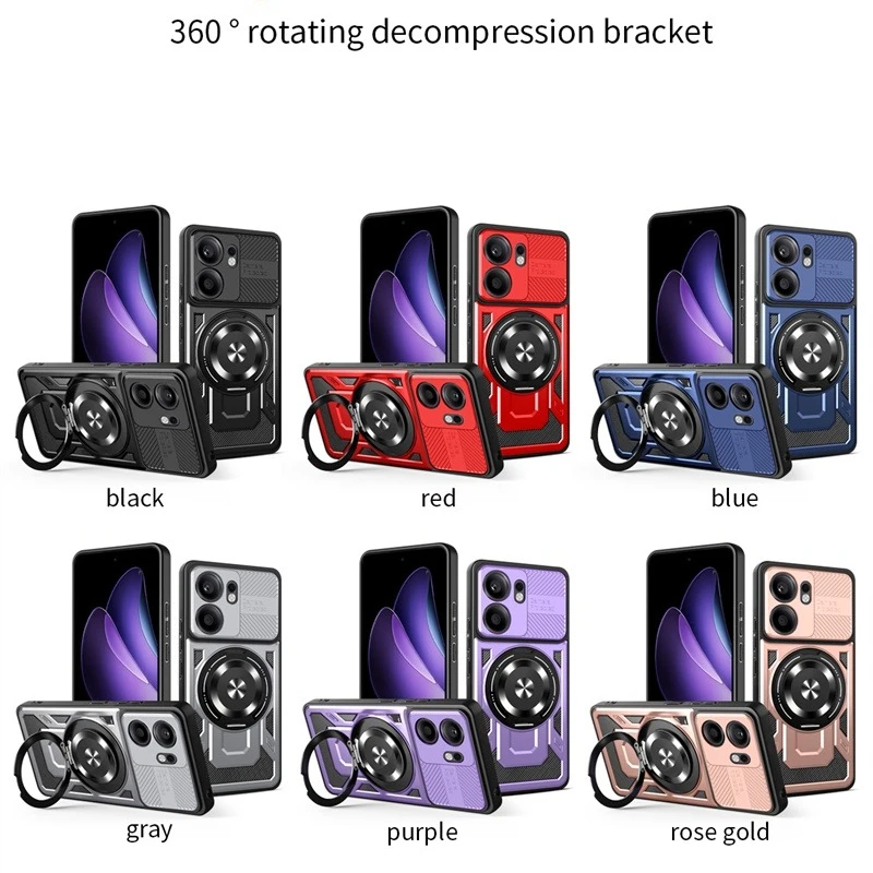 حافظة مدرعة شديدة التحمل لهاتف OPPO Reno 13F 13FS 5G Reno 13 Reno13 Pro F FS غطاء حماية حامل حلقي Fundas Coque Capa #2