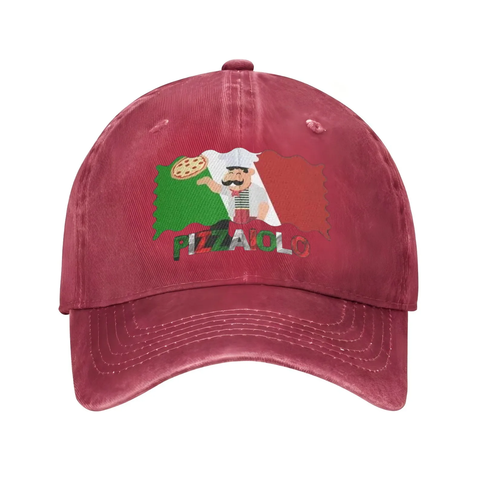 Pizz Chef Italian Flag Baseball Cap Breathable Adjustable Casual Hat for Pizza Lovers ﻿