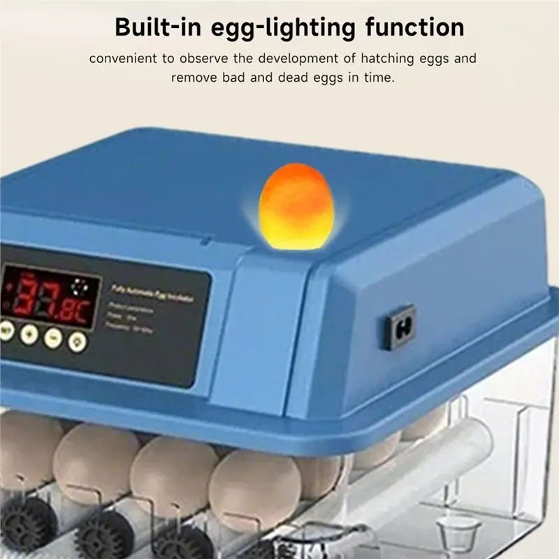 CQMF-Smart Alarm, Auto Turning 9-Egg Automatic Incubator With Temp Control, Water Adding, Dual Duct Warm Air Circulation EU Plug