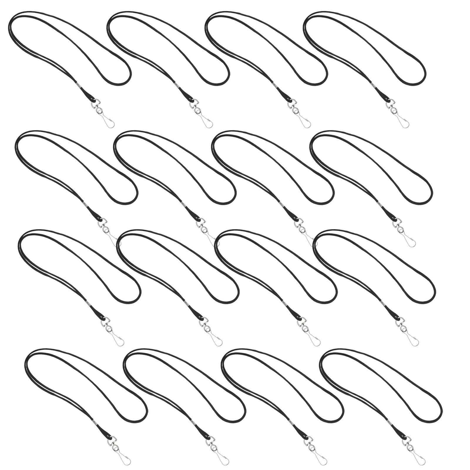 100Pcs Black Id Card Lanyard Comfortable Braided Rope Strap with Detachable Clip Ideal for Work School Insurance Badge Holder