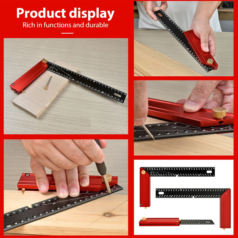 

Многоугольная измерительная линейка, угол 45/90, универсальная комбинированная угловая линейка, алюминиевая квадратная линейка