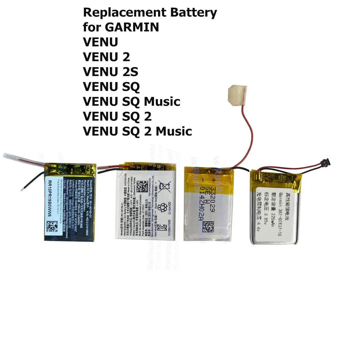 New Battery for GARMIN VENU 1 2 2S SQ SQ2 MUSIC VENU2 361-00139-10 361-00086-12 361-00136-10 361-00136-20 Sports Smartwatch