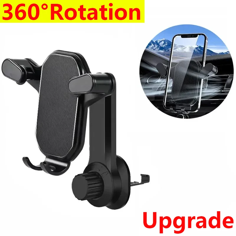 Gravity Car Phone Holder Air Vent Hook Phone Mount 360-Degree Rotation Smart Phone Holder for Car One Hand Placement for iphone