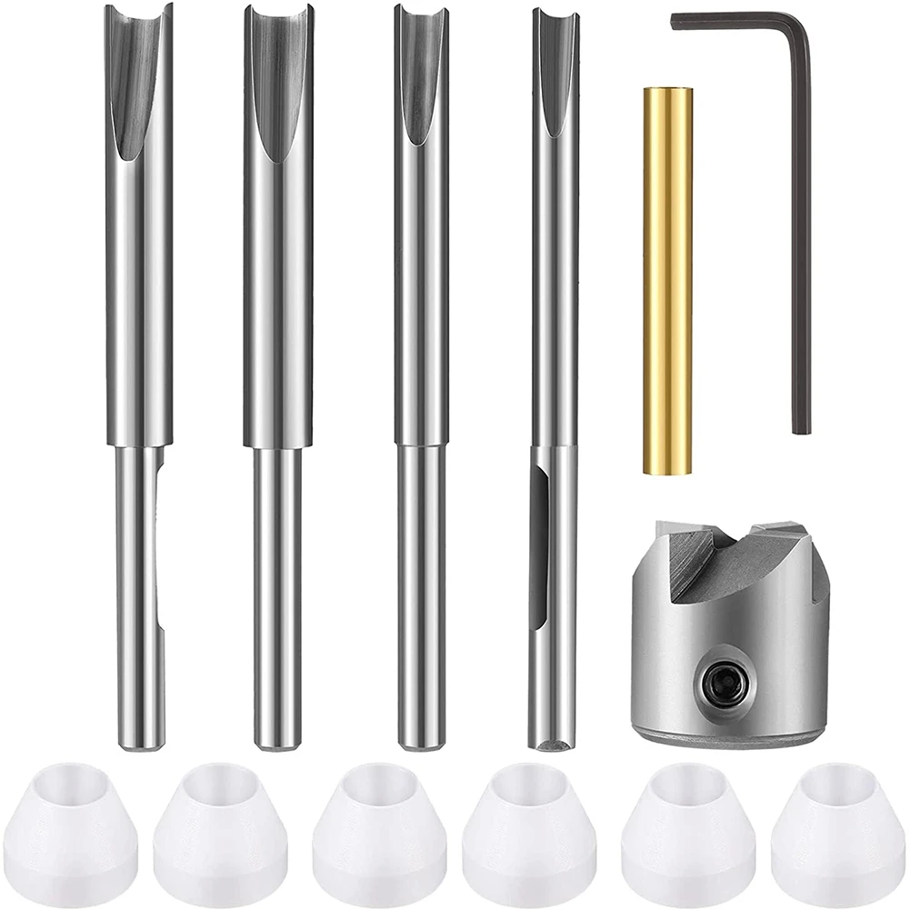 

ABNC-13 Pieces Pen Barrel with Pen Bushings Mill Trimmer Set 7mm 8mm 3/8 Inch 10mm Cutter Shafts for Woodworking Pen Kit