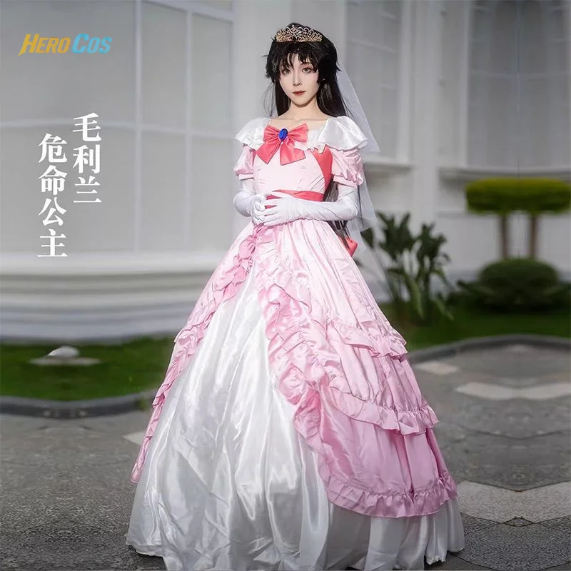 

Anime Detective Rachel Moore Cosplay Costume Wedding Dress Halloween Party Gorgeous Uniform Accessories Props Complete Set