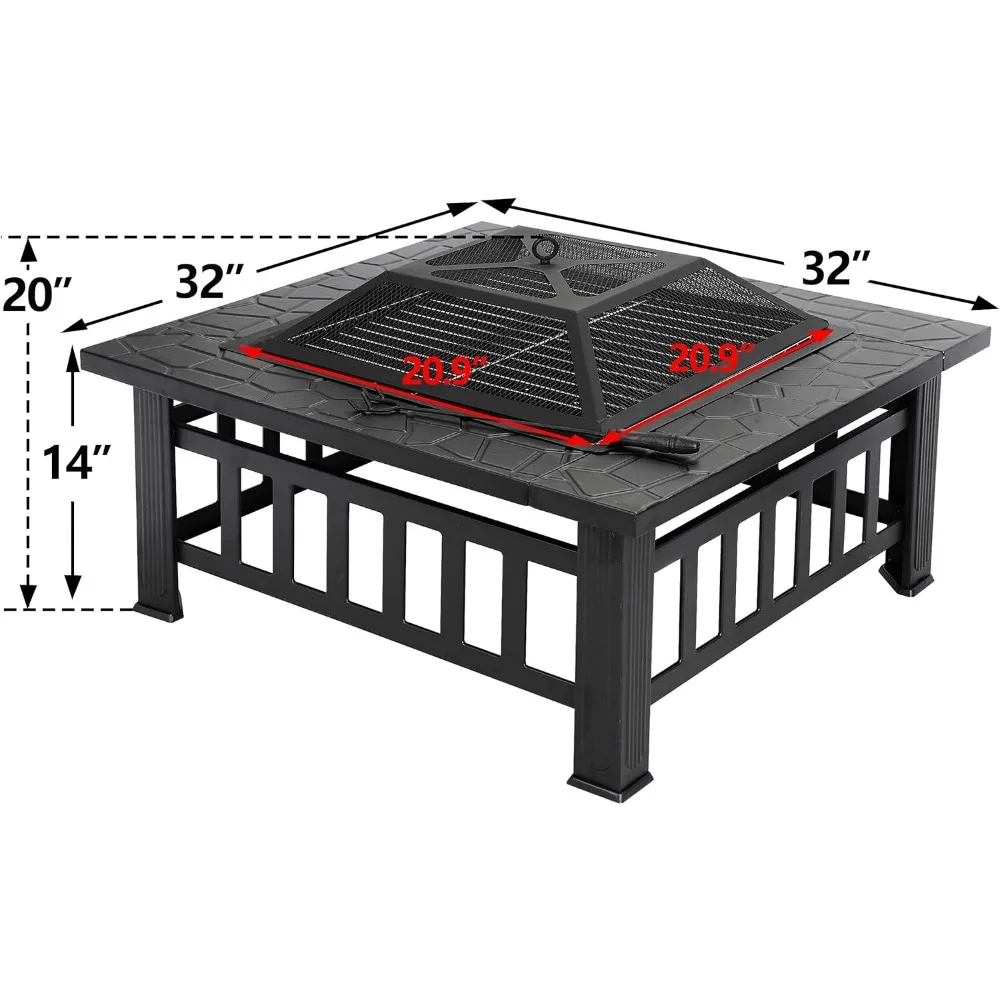 Imagem -03 - Tabela Exterior do Poço do Fogo com Tampa Queima de Madeira Fogão da Fogueira para Acampar Bbq Jardim Quintal Poço Exterior do Fogo 32