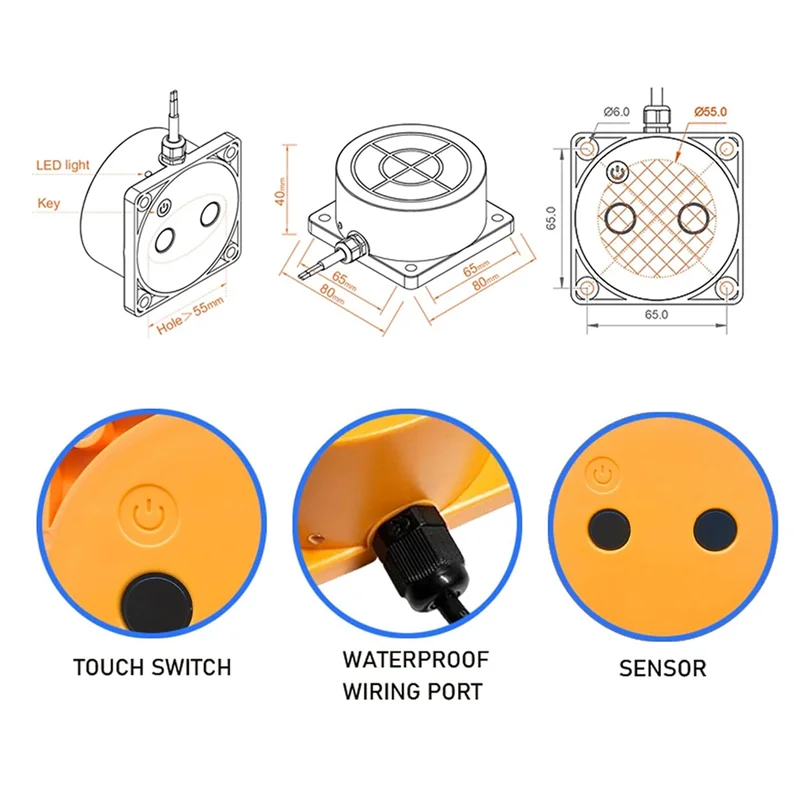 

Y45A-ME201R Ultrasonic Water Tank Level Monitoring Sensor Intelligent Remote Detection Full Water System Control Via Smartphones