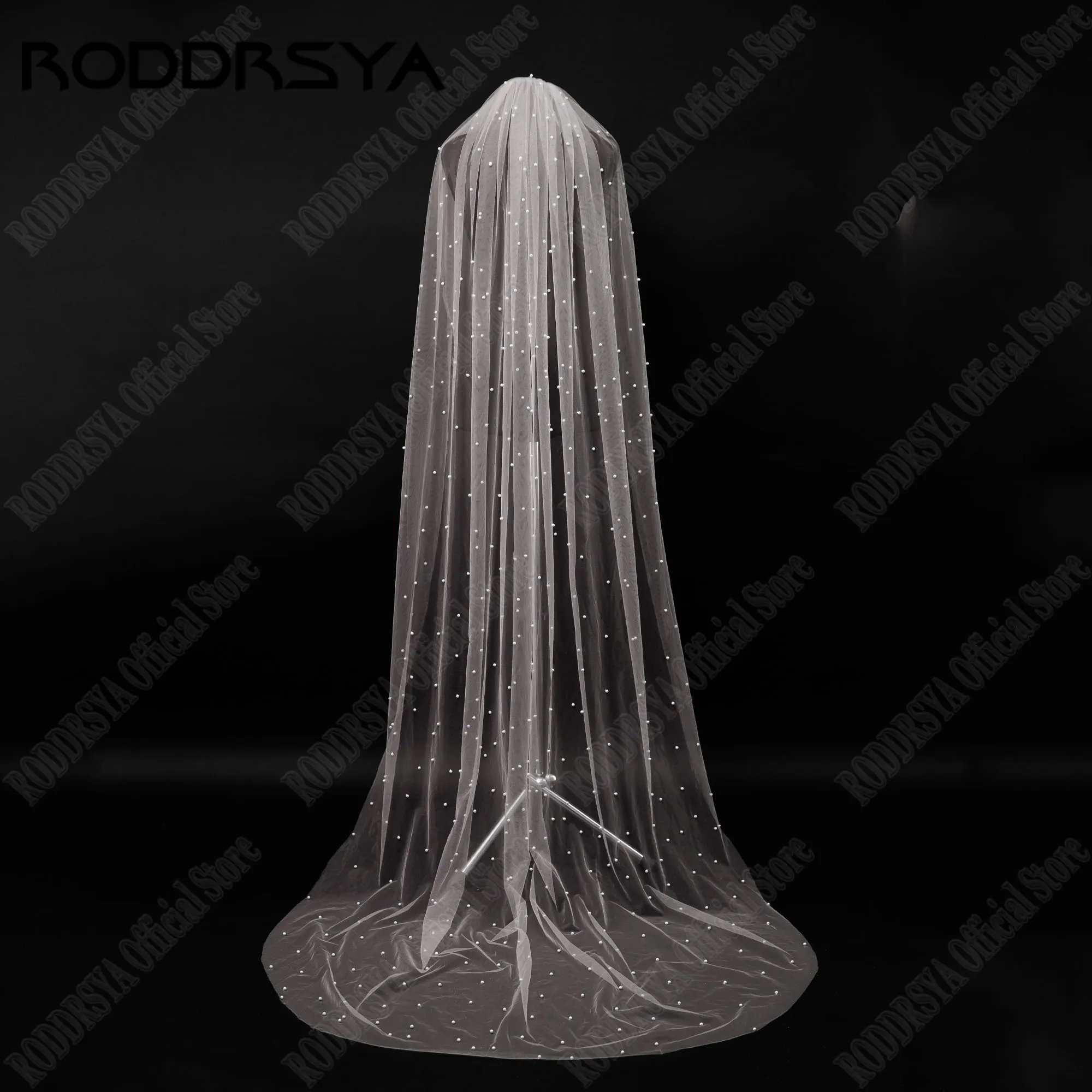 RODDRSYA velo da sposa avorio con perline con Com Tulle elegante velo da sposa donna velo de novia elegante accessori da sposa 2025RODRSYA Perline Avorio Velo Da Sposa Con Com Tulle Elegante Velo Da Sposa Donne velo de